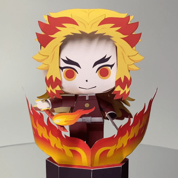 Rengoku Flame – Demon Slayer Papercraft Template (PDF Download)