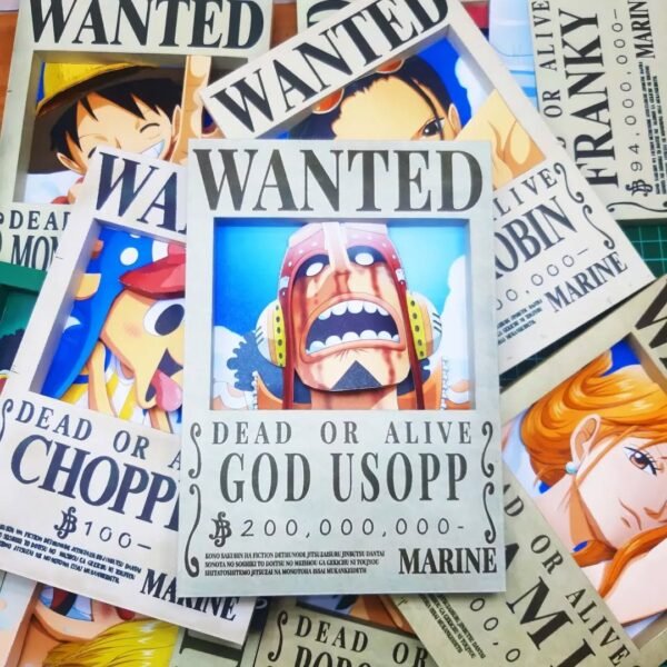 Straw Hat Crew - Wanted 3D Papercraft Template (PDF Download)