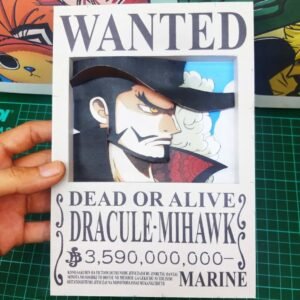 Dracule Mihawk - Wanted 3D Papercraft Template (PDF Download)