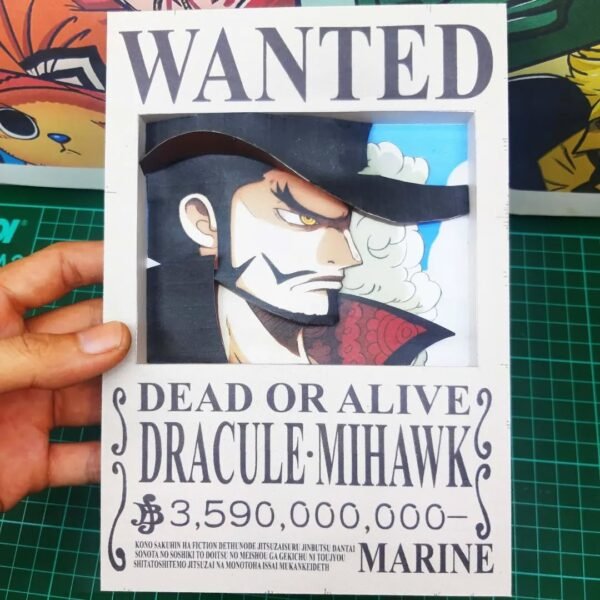 Dracule Mihawk - Wanted 3D Papercraft Template (PDF Download)