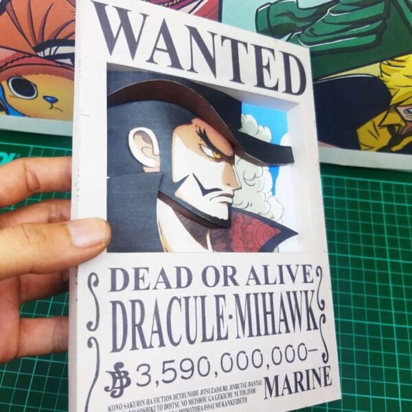 Dracule Mihawk - Wanted 3D Papercraft Template (PDF Download)