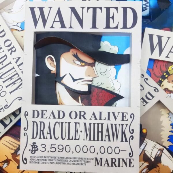 Dracule Mihawk - Wanted 3D Papercraft Template (PDF Download)