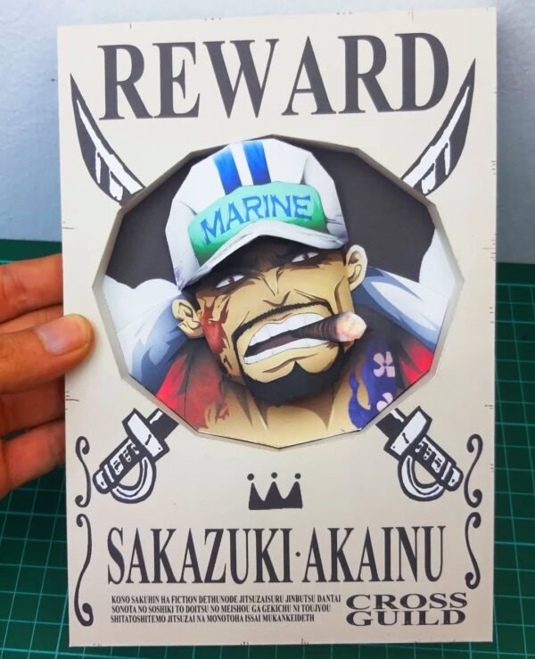 Akainu - Wanted 3D Papercraft Template (PDF Download)