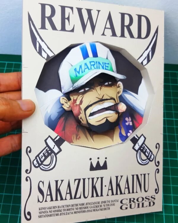 Akainu - Wanted 3D Papercraft Template (PDF Download)