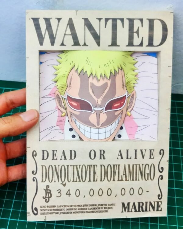 Donquixote Doflamingo - Wanted 3D Papercraft Template (PDF Download)