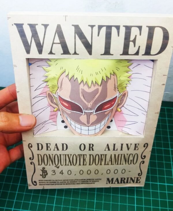 Donquixote Doflamingo - Wanted 3D Papercraft Template (PDF Download)